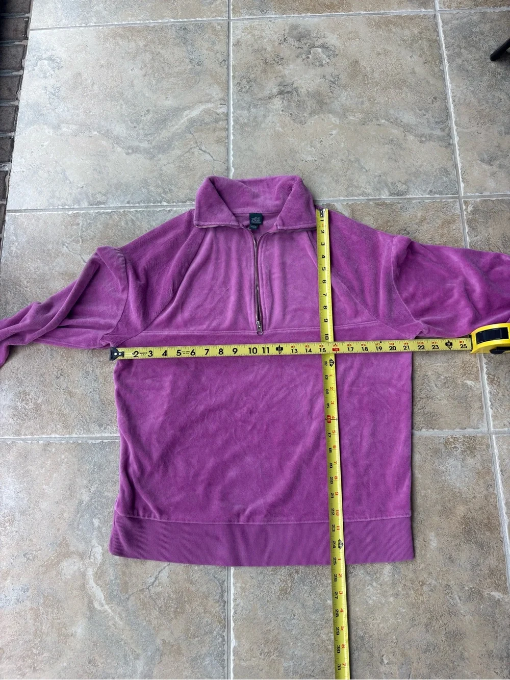 Wild Fable Purple Velour Quarter 1/4 Zip Pullover Sweatshirt Size Small S - Picture 10 of 11